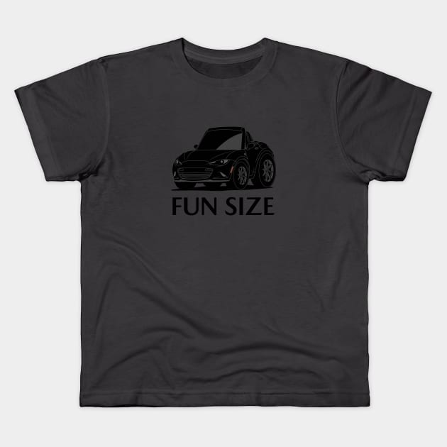 Fun Size ND ST Miata Black Kids T-Shirt by hattorihanz0